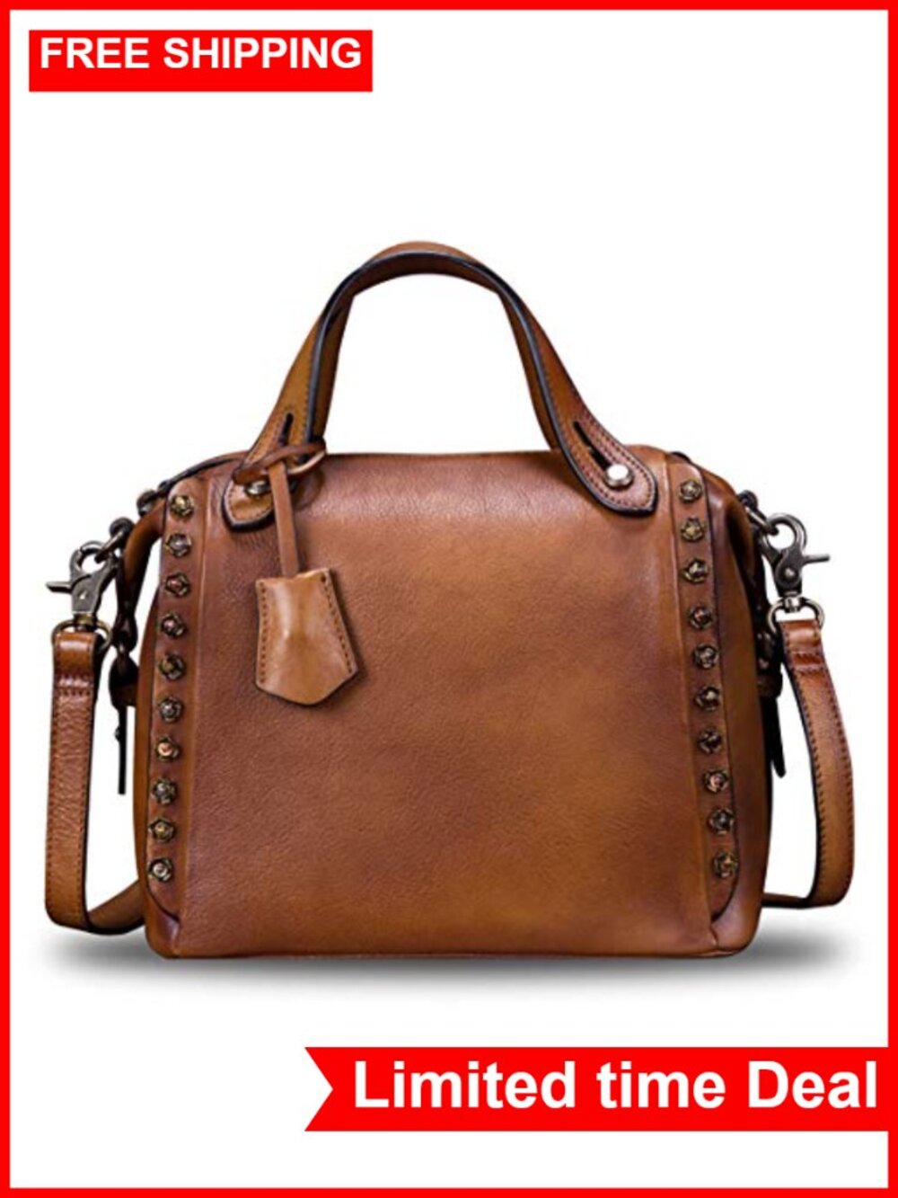Genuine Leather Satchel Crossbody Bag Women Retro Handmade Shoulder Bag